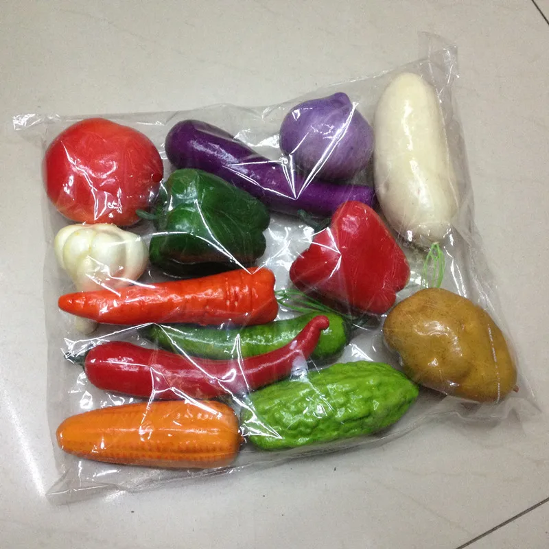 Fake Fruit 9cm Plastic Simulation Fruit and Vegetable Food Photography Props Apple Carrot Lemon Early Education Model Crafts Artificial Fruits and Vegetables