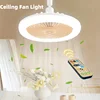Nordic Ceiling Fan Lamp Bedroom Lamp Modern Simple Dining Room Invisible Ceiling Fan Lamp Fan All-in-one Lamp With Fan For Bedro 1