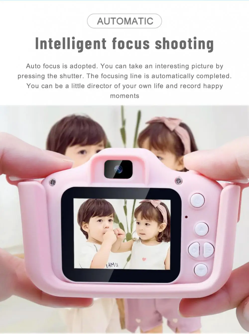 Children's Camera For Chrismas Gift KID's Digital Camera With Cat Silicone Cover HD Camera Support Anteroposterior Photography