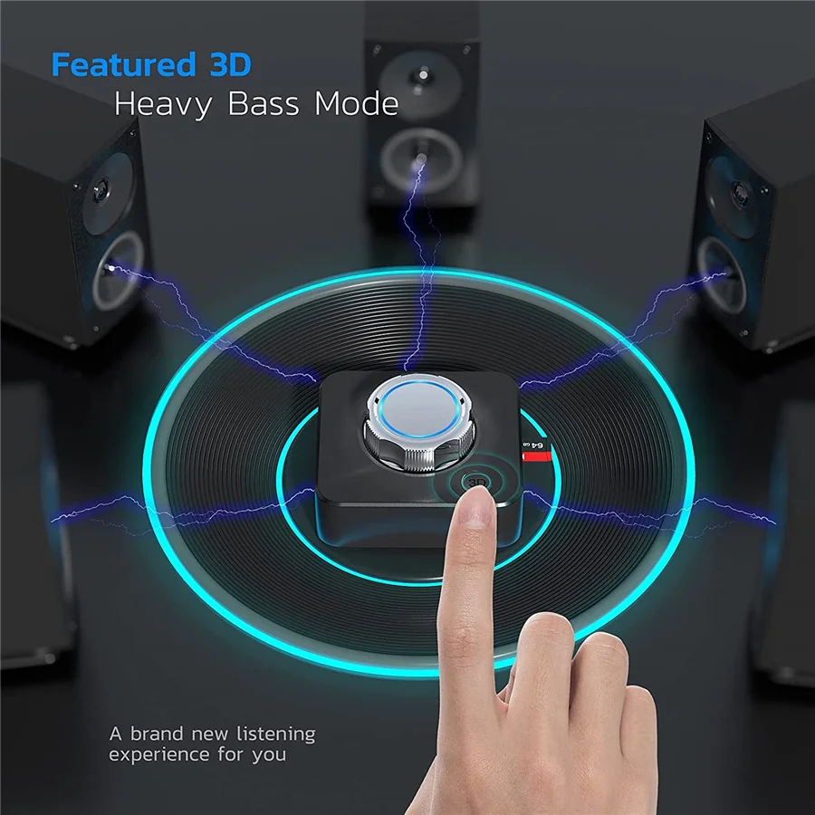 Bluetooth 5.0 Audio Receiver 3D Stereo Music Wireless Adapter TF Card R/L RCA 3.5mm AUX Jack For Car kit Wired Speaker/Headphone