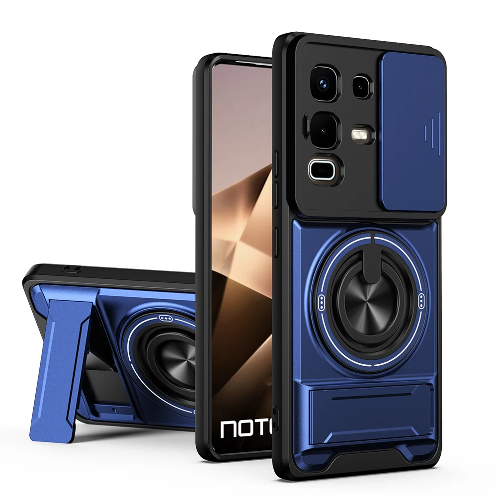 Magnetic Phone Case with Slide Camera Protection and Upright Kickstand