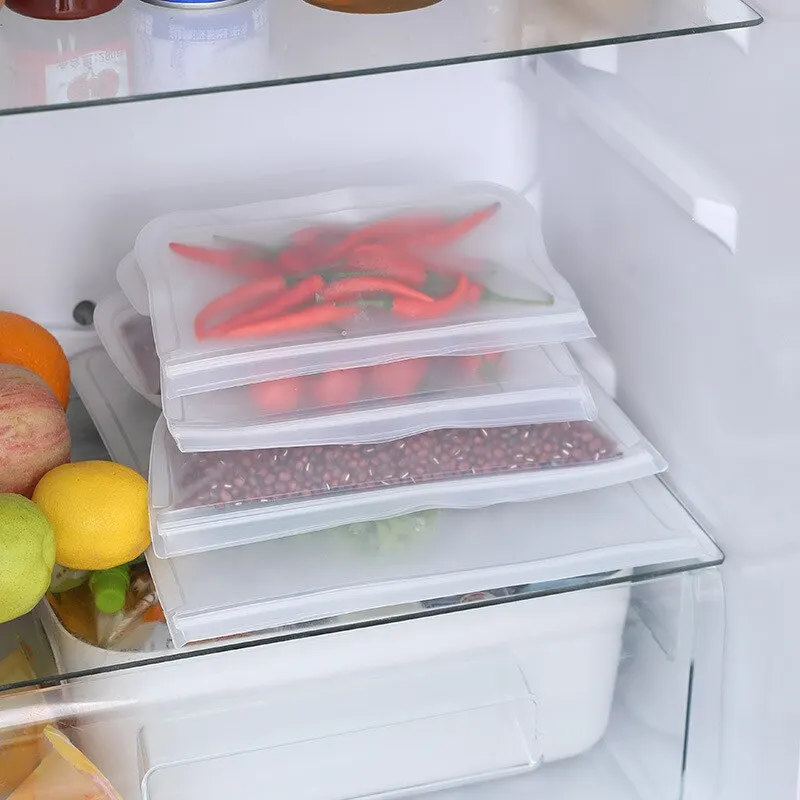 Silicone Refrigerator Freezer Bag  Zip Lock Plastic Bags Kitchen -  Reusable Silicone - Aliexpress