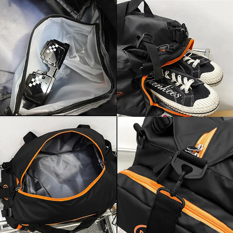 Large GYM Fitness Backpack Sports Motorcycle Rucksack Weekend Shoe Bag Teenage Schoolbag Waterproof Travel Back Bag Laptop Bag