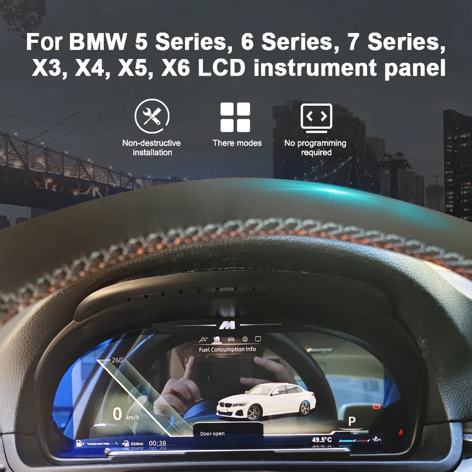 Car Odometer For BMW X5 X6 F15 F16 Digital Cluster Virtual Cockpit Car Multimedia Player Dashboard Speed Meter Screen - View #6