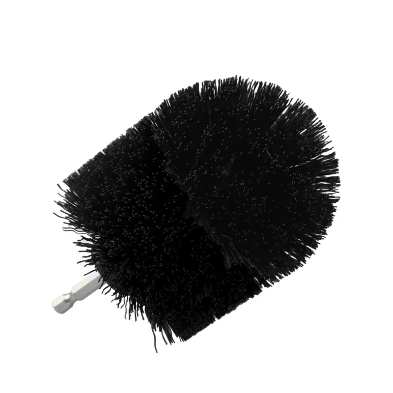 2/3.5/4/5'' Black Disc Drill Brush Attachment Power Hard Bristle Scrubber for Polisher Bathroom Cleaning Kit with Extender 4