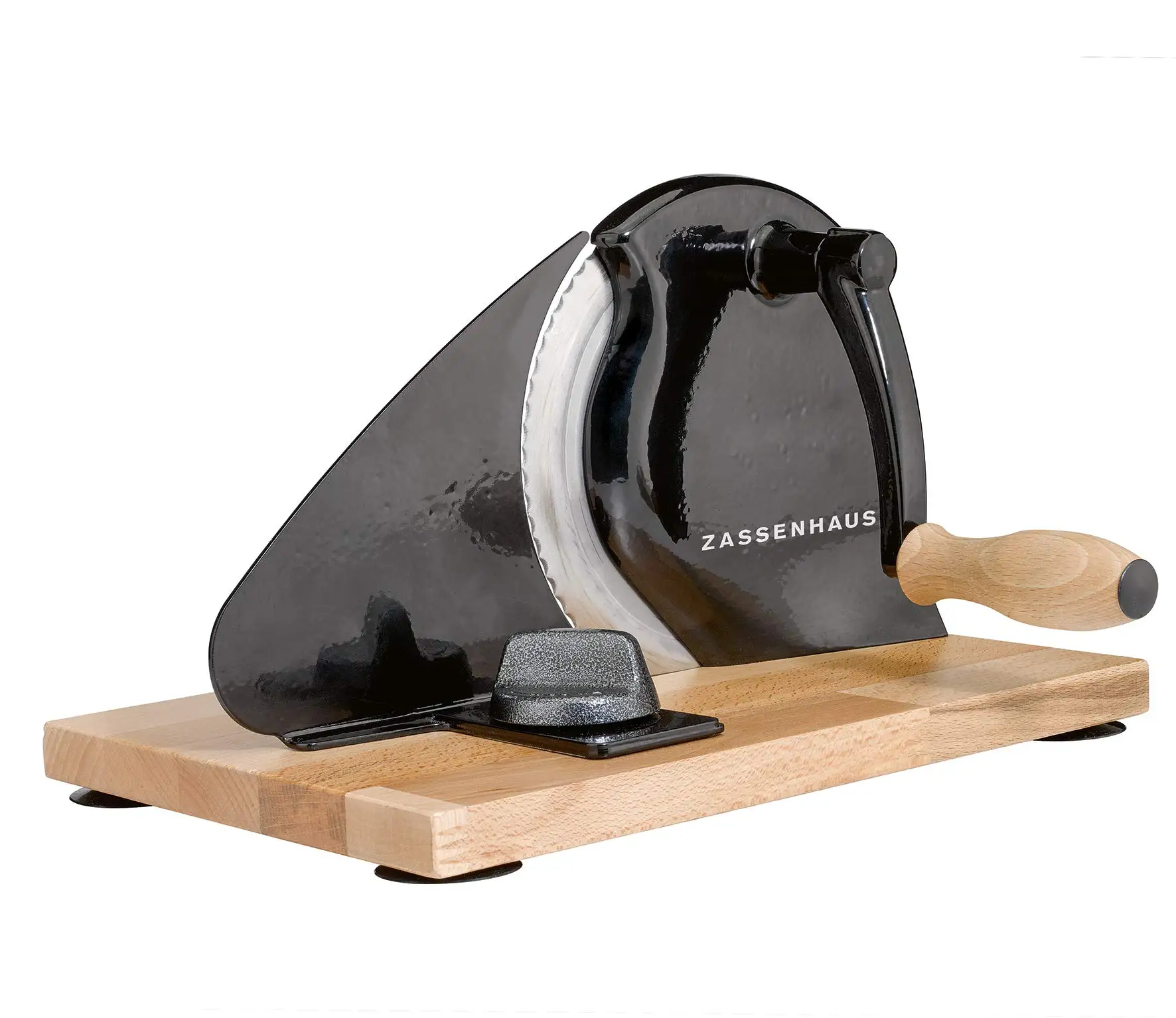 

Zassenhaus Manual Bread Slicer, Classic Hand Crank Home Bread Slicer (Black) 11.75 Inch by 8 Inch