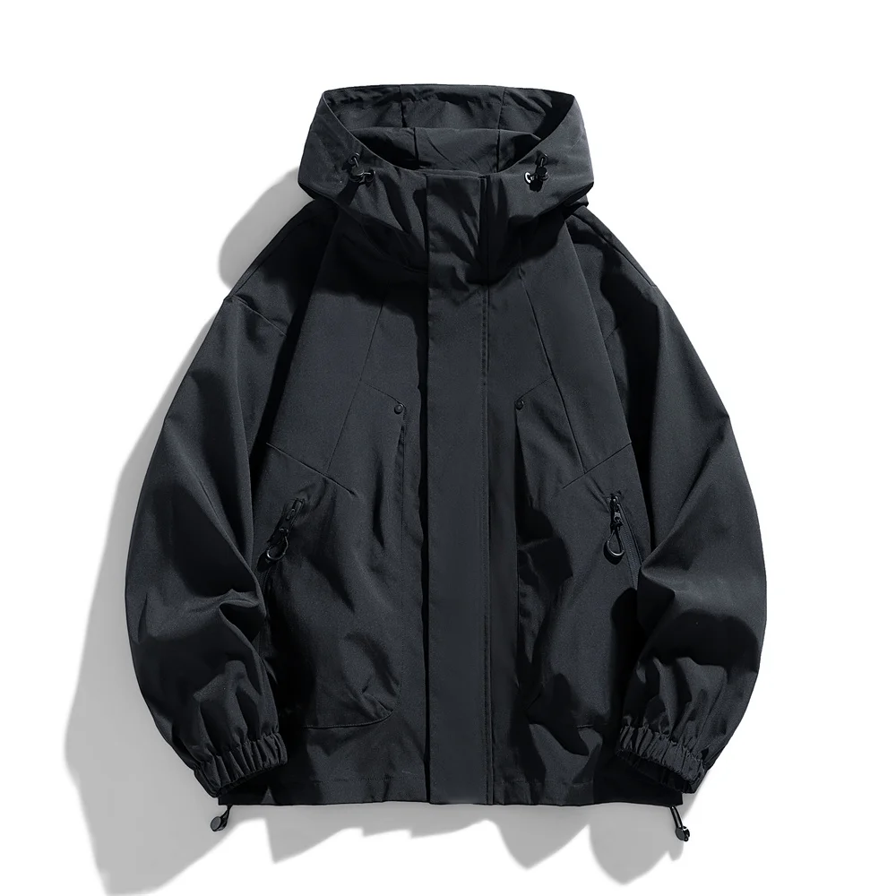 Windproof Waterproof Jacket - Plus Size Workwear Coat With Breathable Zipper Closure