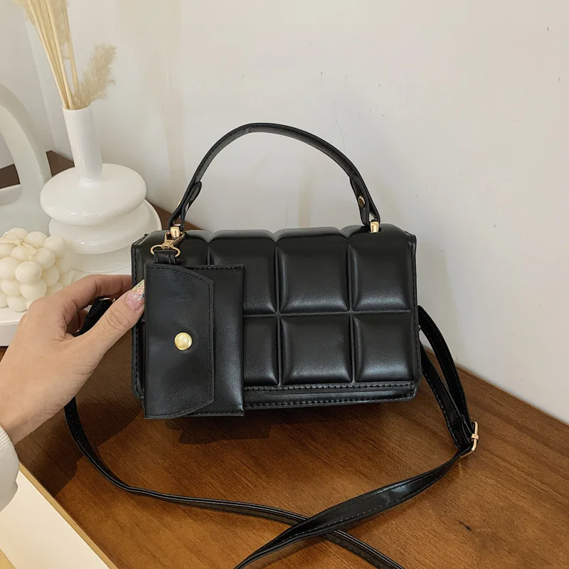 Women's Plaid Quilted Crossbody Bag Female PU Leather Single-Shoulder Bag Luxury Design Messenger Bag Trend Handbag Purse Bolsos