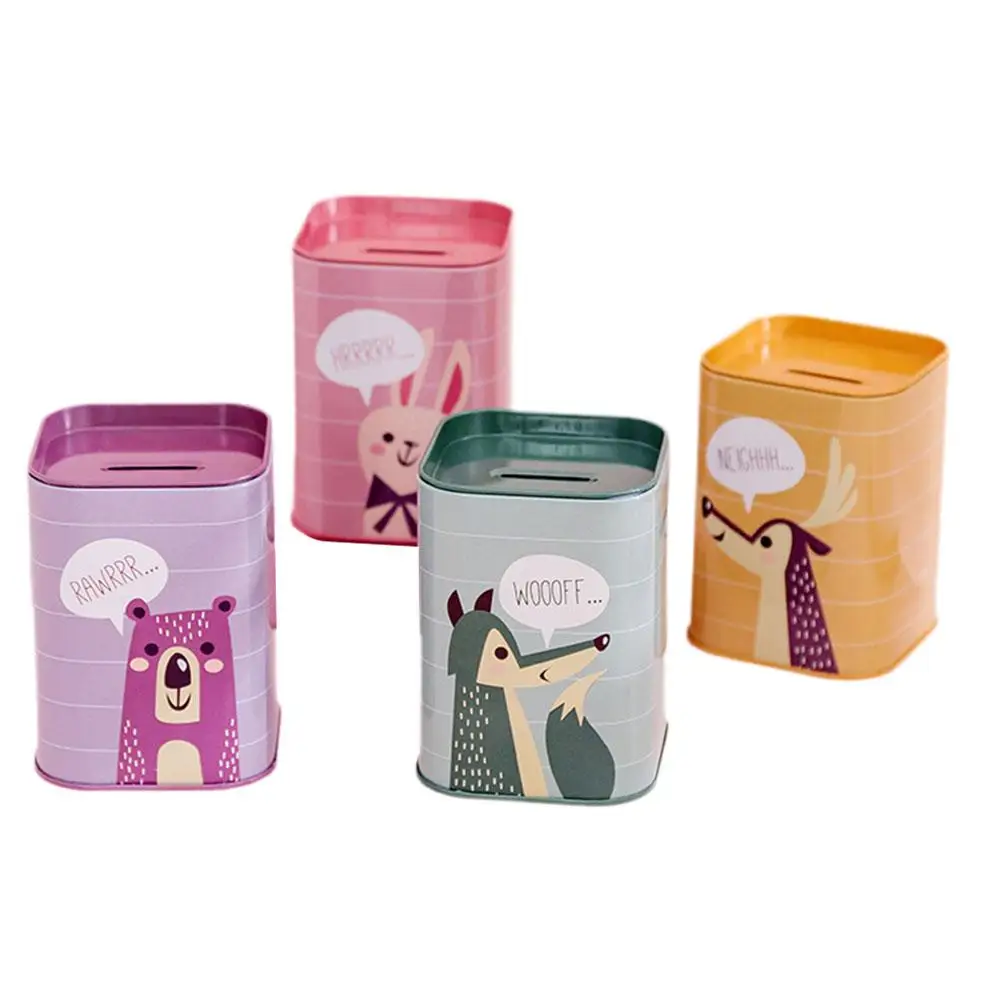 Piggy Bank Cartoon Coin Holder Metal Bank