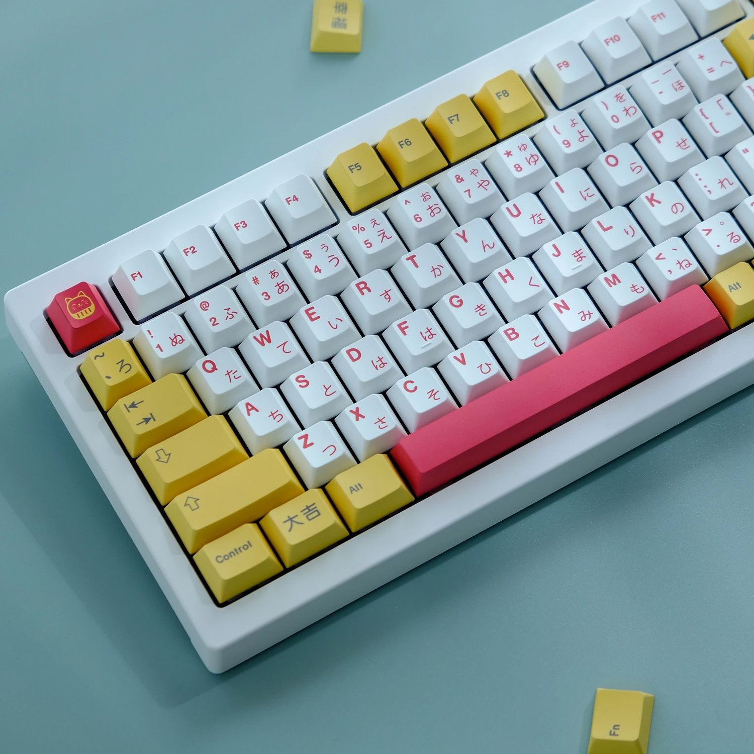 chaves gmk gato sorte keycaps cereja perfil pbt tintura sublimação teclado mecânico para mx interruptor com shift