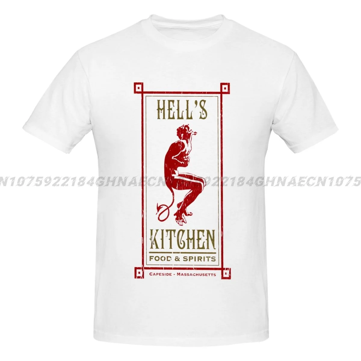 

Футболка Hell's Kitchen Мужская Уличная, Повседневная Свободная дышащая удобная хлопковая рубашка с коротким рукавом