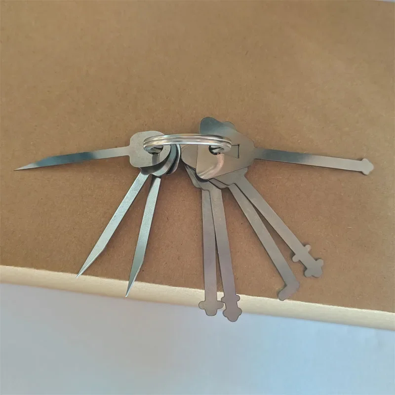 Locksmith Tools Master Keys Skeleton Lock Hook Warded Pick Open Doors Key Set For Door Lock Opening Keychain