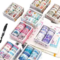 10 Rolls Washi Tape Set Scrapbooking Masking Stickers for Paper DIY Craft Gift Decoration Student Stationery Supply 1