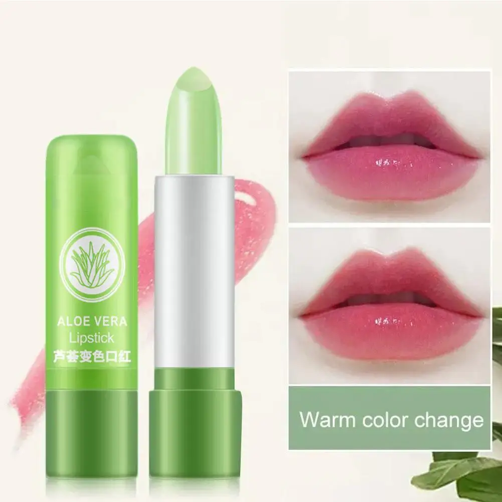 

Aloe Vera Lipstick Color Changing Lip Balm Long Lasting Moisturizing Lip Nourishing Anti Aging Care Anti-wrinkle Lipsticks L1M1