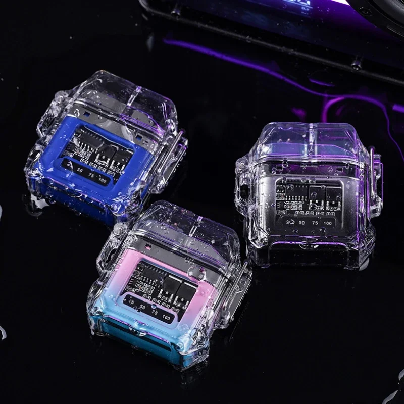 Transparent Shell Double Arc USB Electronic Lighter TYPE-C Fast Charge COB Lighting Plasma Lighter Electric Waterproof plasma lighter