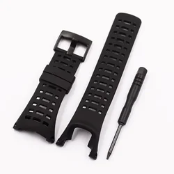 Rubber Silicone Strap for Men's Watches - Durable Replacement Watchband (Black black)