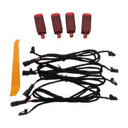 Enhanced Car Door Warning Light with Halogen Lamp and Wiring Harness - Red (4pcs Red light)