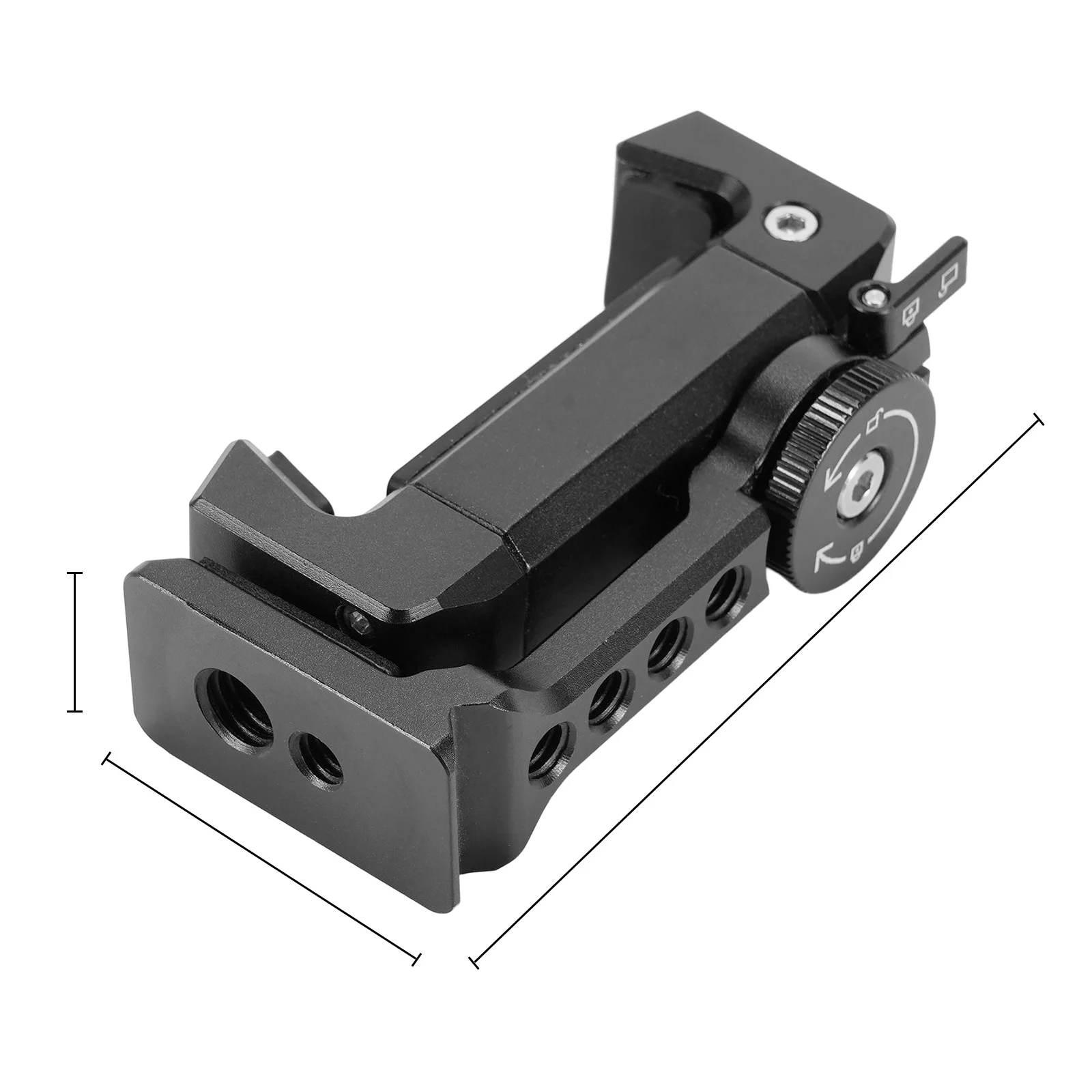 콜드 슈 마운트가 있는 금속 전화 클립 거치대, 삼각대 LED 조명용 360 ° 회전 전화 브래킷, 스마트폰 액션 캠 드롭쉽