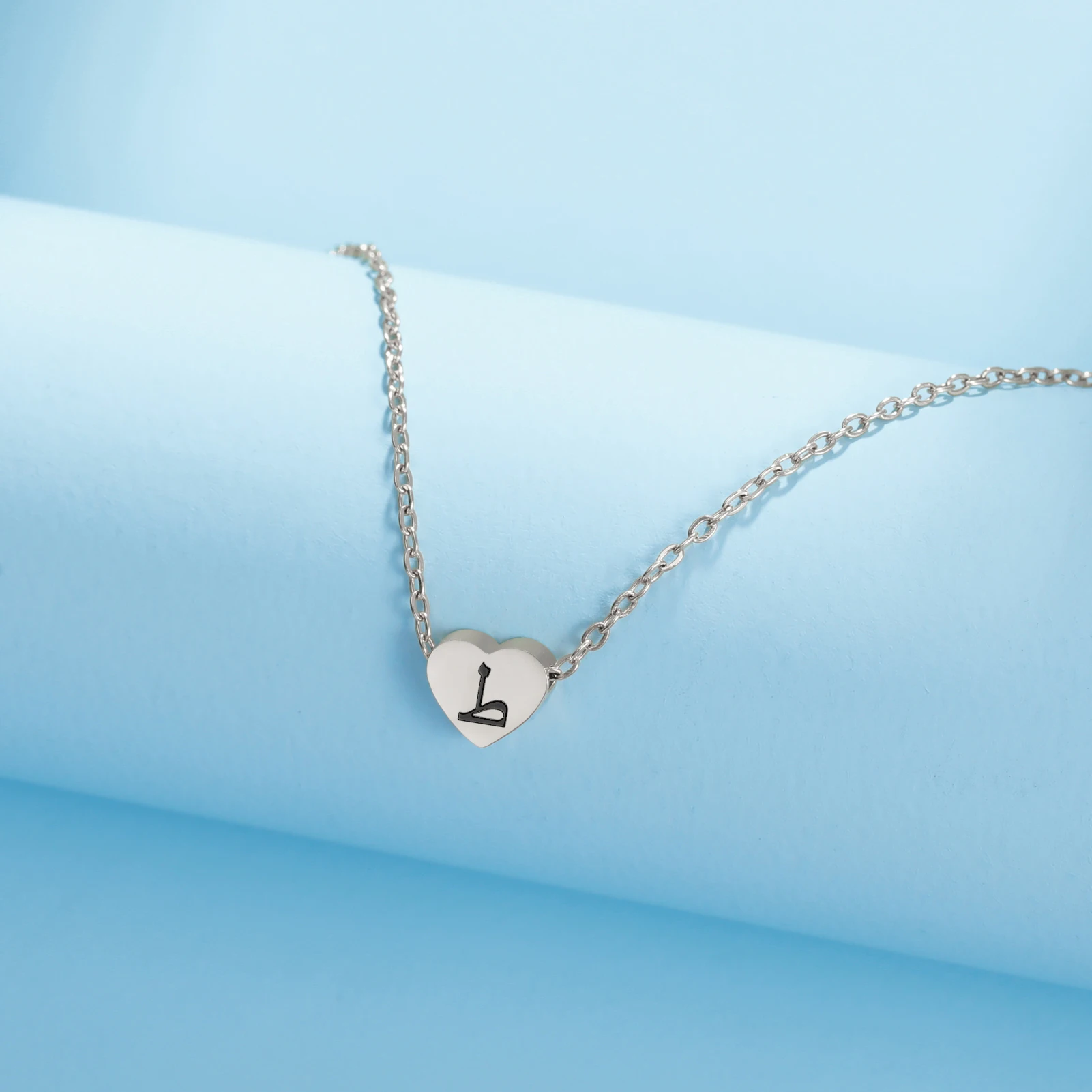 Cazador Arabischer Buchstabe Mini-Herz-Halskette für Frauen, Edelstahl, arabisches Alphabet, Anhänger, Halsband, Kette, Halsketten, Schmuck 2026 – Detail 17