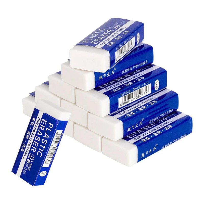 

12 Pack Pencil Erasers Kit White Erasers Set For School, Art Erasers For Kids Drawing Bulk