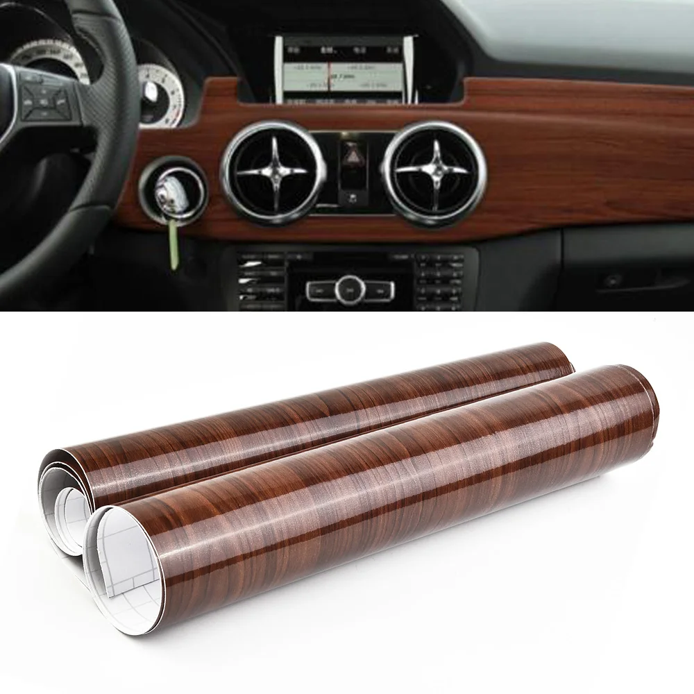 

Portable Durable New Car Sticker Decal Film High Glossy Interior Moisture proof Sheet Vinyl Waterproof Wood Grain