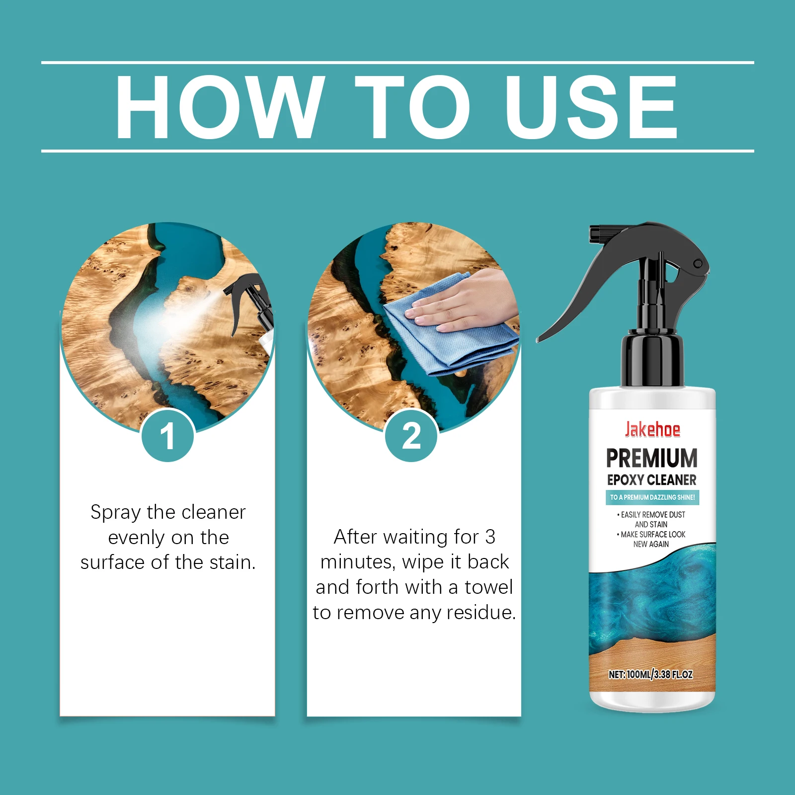 Epoxy Resin Cleaner Decontamination Cleaning Repair Scratch Polishing Surface Cleaning Care Agent Polishing Compound Set 100ml