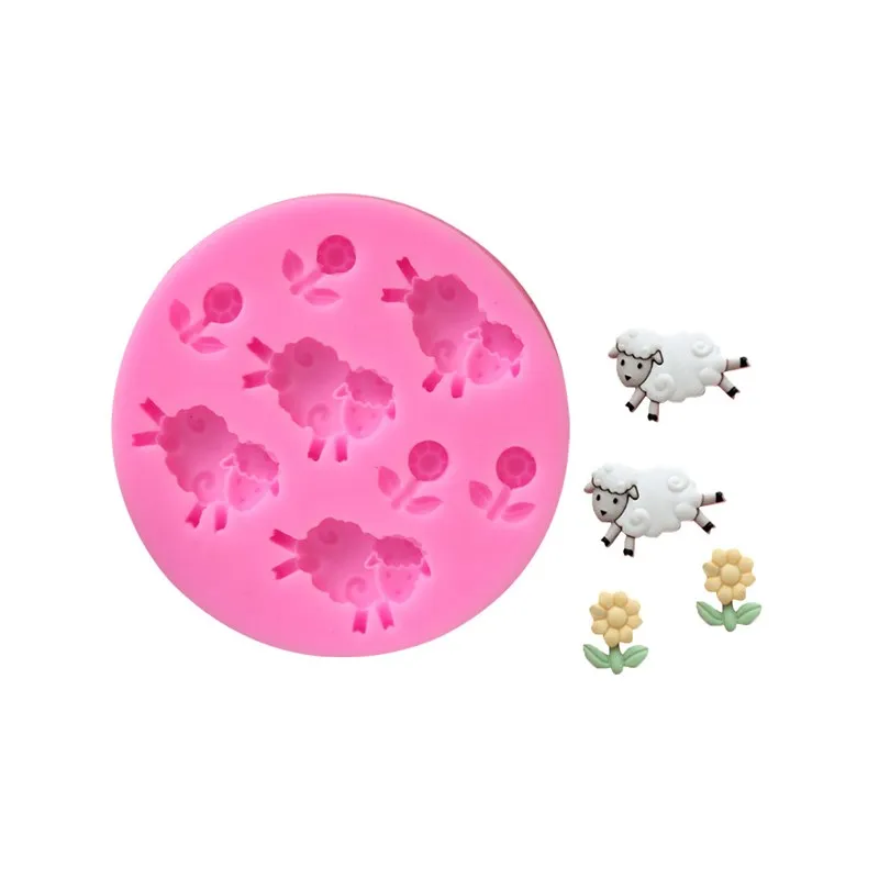 

Sheep Made A Sheep Liquid Silicone Mold Small Sheep Flowers Fondant Cake Chocolate Dessert Decoration Kitchen Baking Accessories