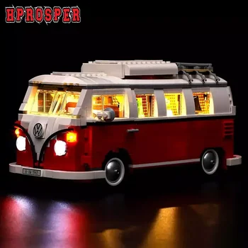 Hprosper 10220 클래식 1962 T1 캠핑카 밴 장식 램프, 배터리 박스 포함, 레고 빌딩 블록 미포함, 5V LED 조명