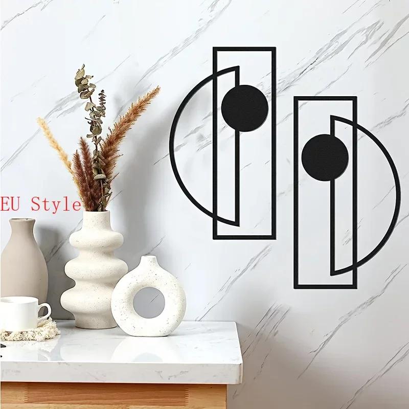 

2pcs/set Metal Home Decoration Metal Wall Art Minimalist Wall Hanging Art Abstract Metal Vertical Decorations Wall Sculptures Ou