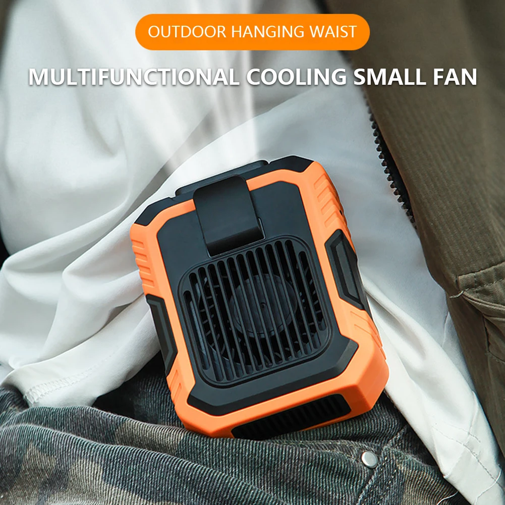 Portable Mini Waist Fan USB Rechargeable 4000mAh Waist Clip Fan Bladeless Electric Fan Cooler for Jobsite/Farm/Traveling/Fishing