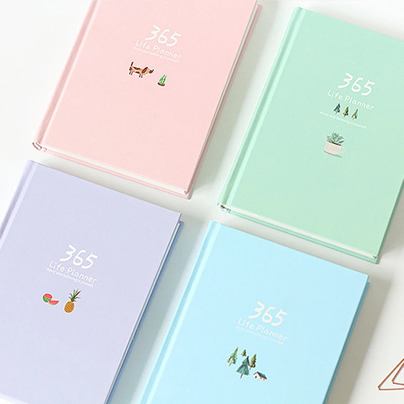 365-Day Minimalist Planner: Portable Hardcover Notebook with Colored Pages