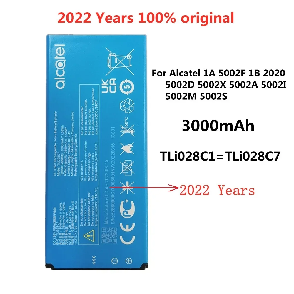 

New TLi028C1 TLi028C7 Original Battery For Alcatel 1A 5002F 1B 2020 5002D 5002X 5002A 5002I 5002M 5002S 3000mAh Batteries