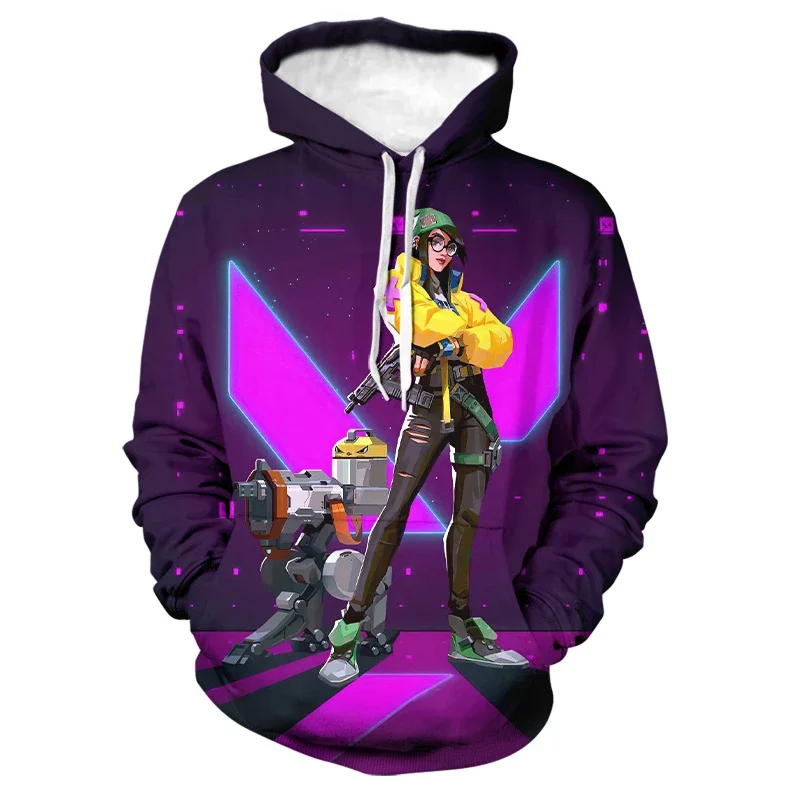 thumbnail image 1 of Sudadera con capucha con estampado 3D de Valorant para hombre y mujer, estilo informal, de talla grande, 1 of 5