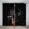 Music Stage Electric Guitar Shelf Drum Instrument Design Sunshade Curtains Living Room Bedroom Home Decoration Thin Curtains 1