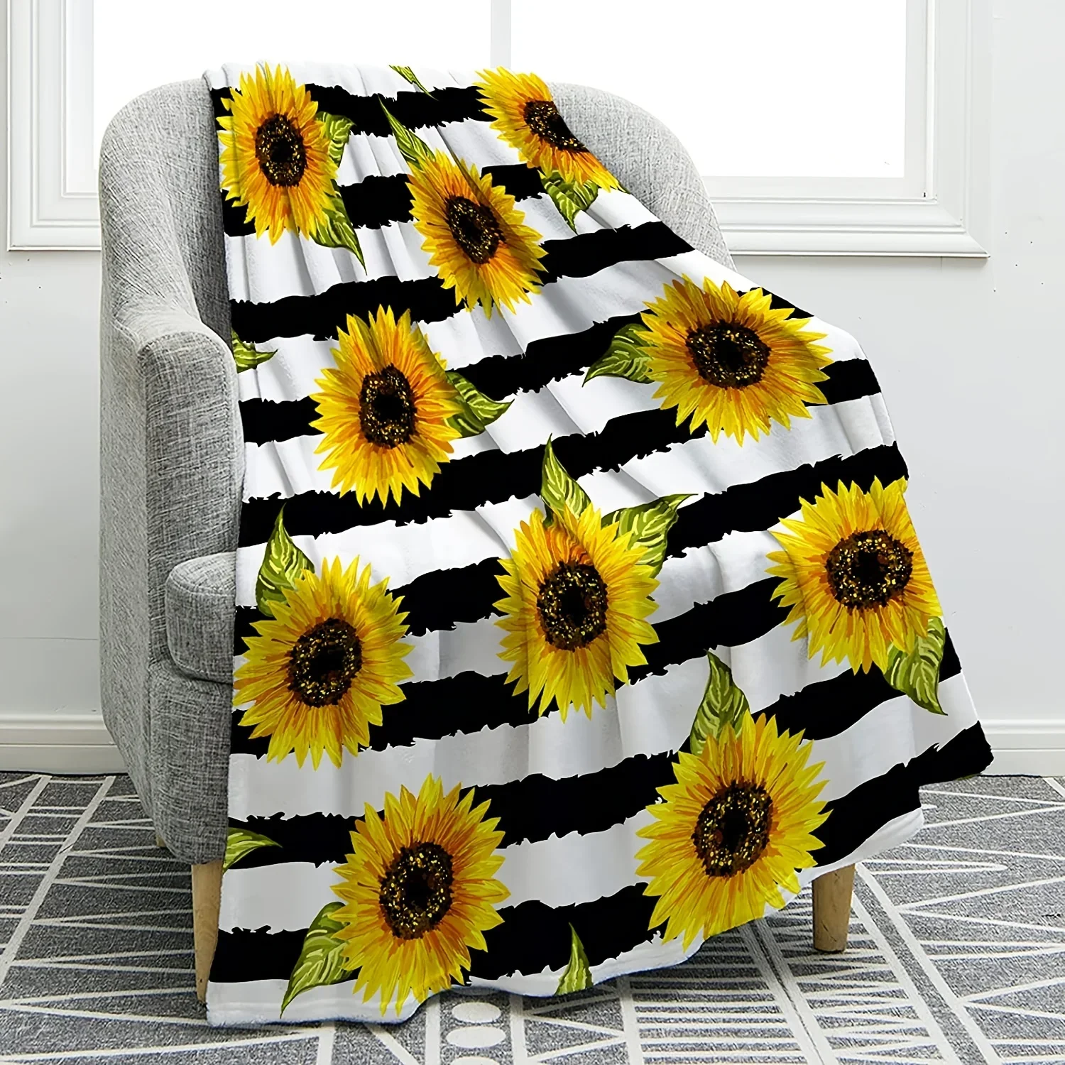 

1pc Sunflower Ultra-Soft Micro Fleece Blanket Print Cozy Lightweight Bed Couch Blanket For Women Gift