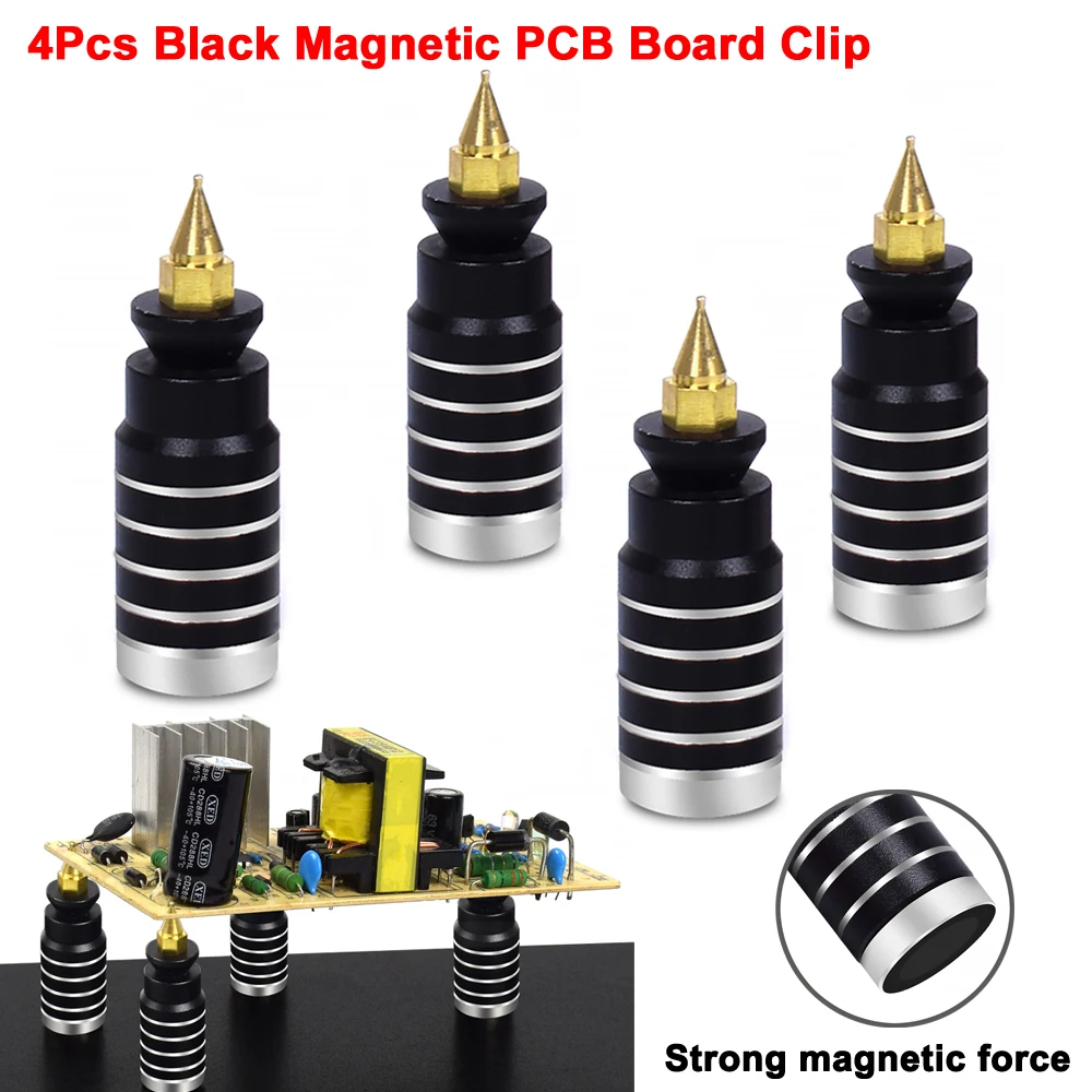 TOOLOUR Troisième Main 4 Bras Compacte Avec Base Magnétique - Support Soudage PCB 360° Réglable - Aide Électronique & Réparation Auto