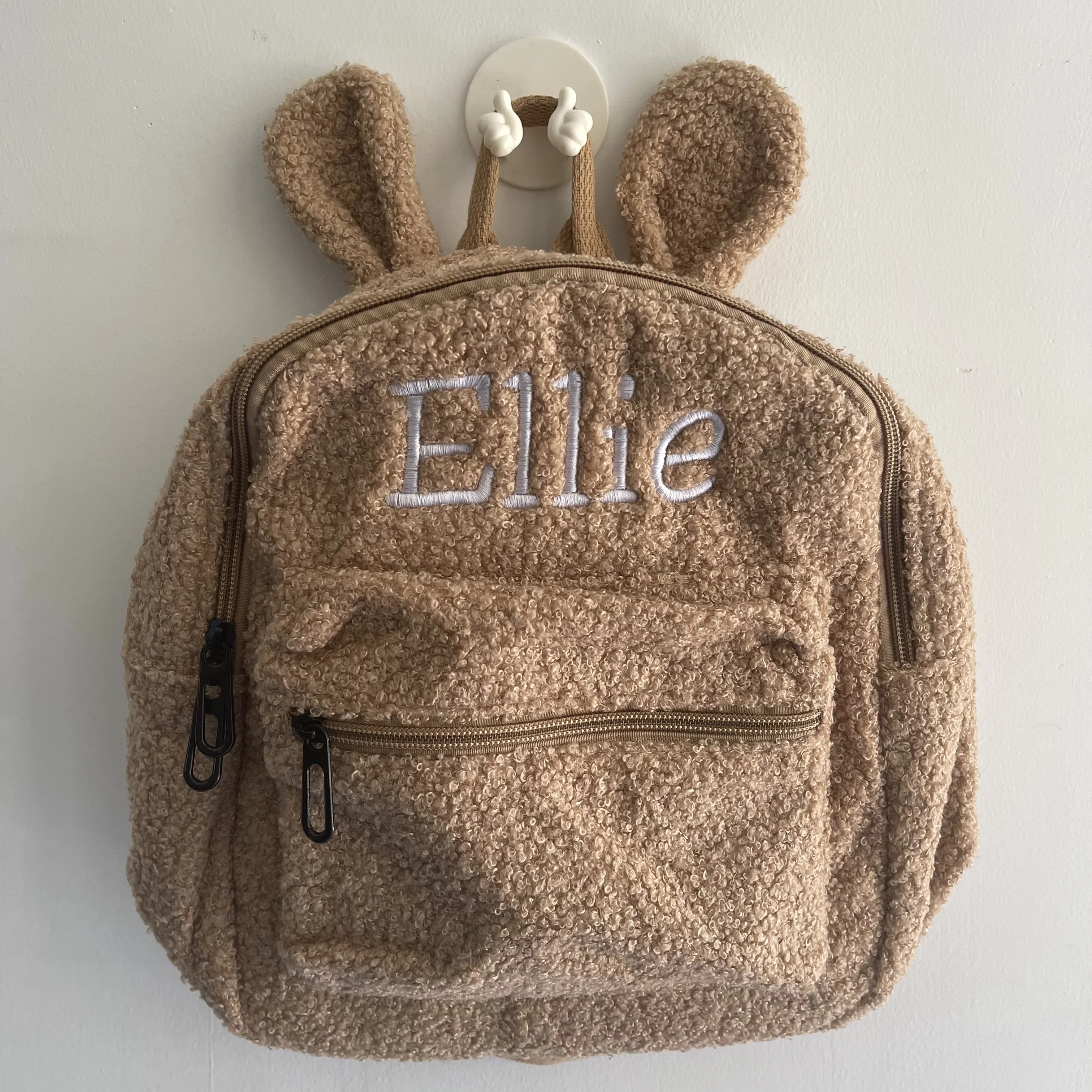 

Personalized Embroidery Toddler Backpack Pink Bag Lightweight Plush Bear Bag Kids Custom Name Backpack for Boys Girls Ladies