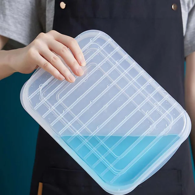 Műanyag Szalonnás Tartó Fedéllel Légmentesen Lezárt Szalonna Vékonyan Vágott Hús Hidegvágás Sajtos Ételek Tároló Edények Hűtőszekrényhez - Image 4