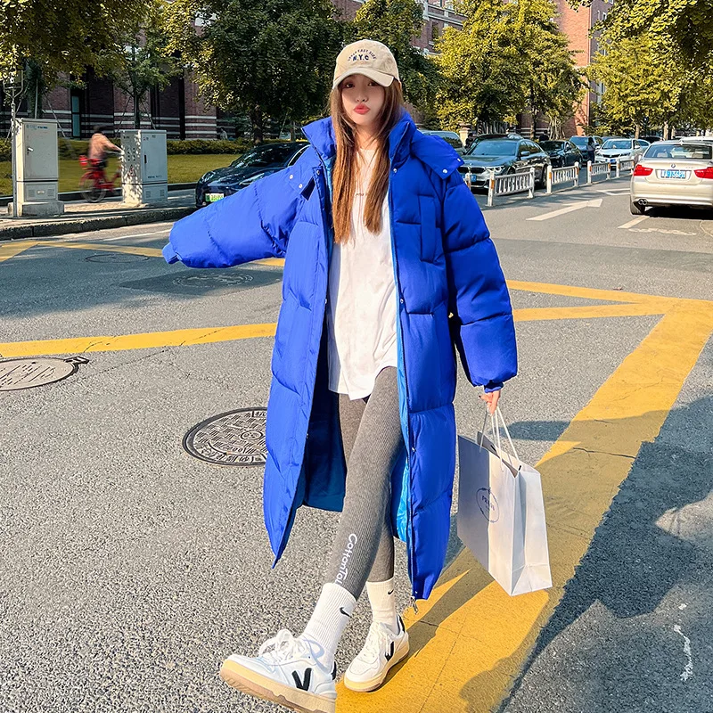 

2024 Winter Women Long Parkas Jackets Casual Hooded Thick Warm Windproof Coat Fashion Female Long Sleeve Jacket Top Coat Outwear