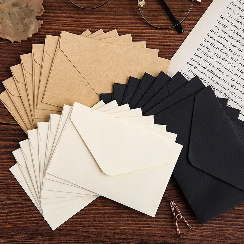 

20pcs retro square creative mini envelope fresh high grade kraft paper envelope simple postcard wedding greeting card