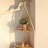 1 Set Wood Wall Shelf Macrame Swing Hanging Floating Display Shelves Hanging Wall Plant Corner Holder Stand For Simple Design 4