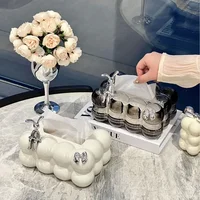 Nordic Light Luxury High-looking Tissue Box Home Living Room Coffee Table Tissue Storage Box Creative Transparent Tissue Box 1