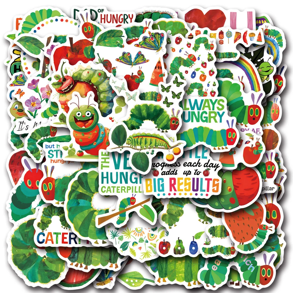 

10/30/55pcs Funny Cute The Very Hungry Caterpillar Cartoon Stickers Kids Toys DIY Laptop Phone Wall Waterproof Graffiti Sticker