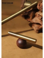 ทองเหลืองสีบรอนซ์ + ไม้วอลนัทตู้จับและลูกบิดลิ้นชัก T บาร์ห้องนอนห้องครัวตู้ฮาร์ดแวร์/ลิ้นชัก 5