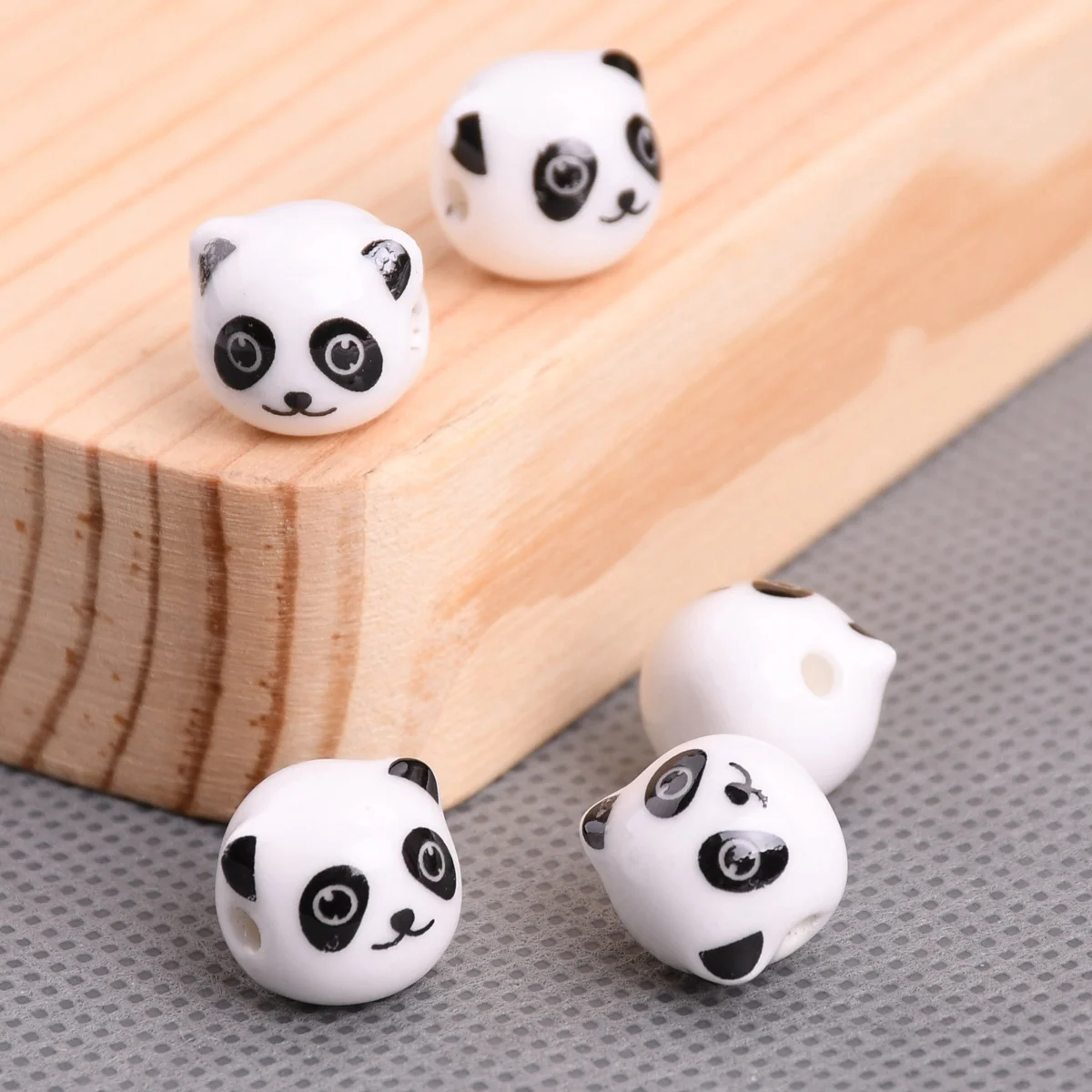 10pcs Panda Head 11mm Handmade Ceramic Porcelain Loose Beads For Jewelry Making DIY Bracelet Findings sewacc jewelry tray painting supplies ceramic palette 5 layers porcelain watercolor palette mixing trays set paint tray