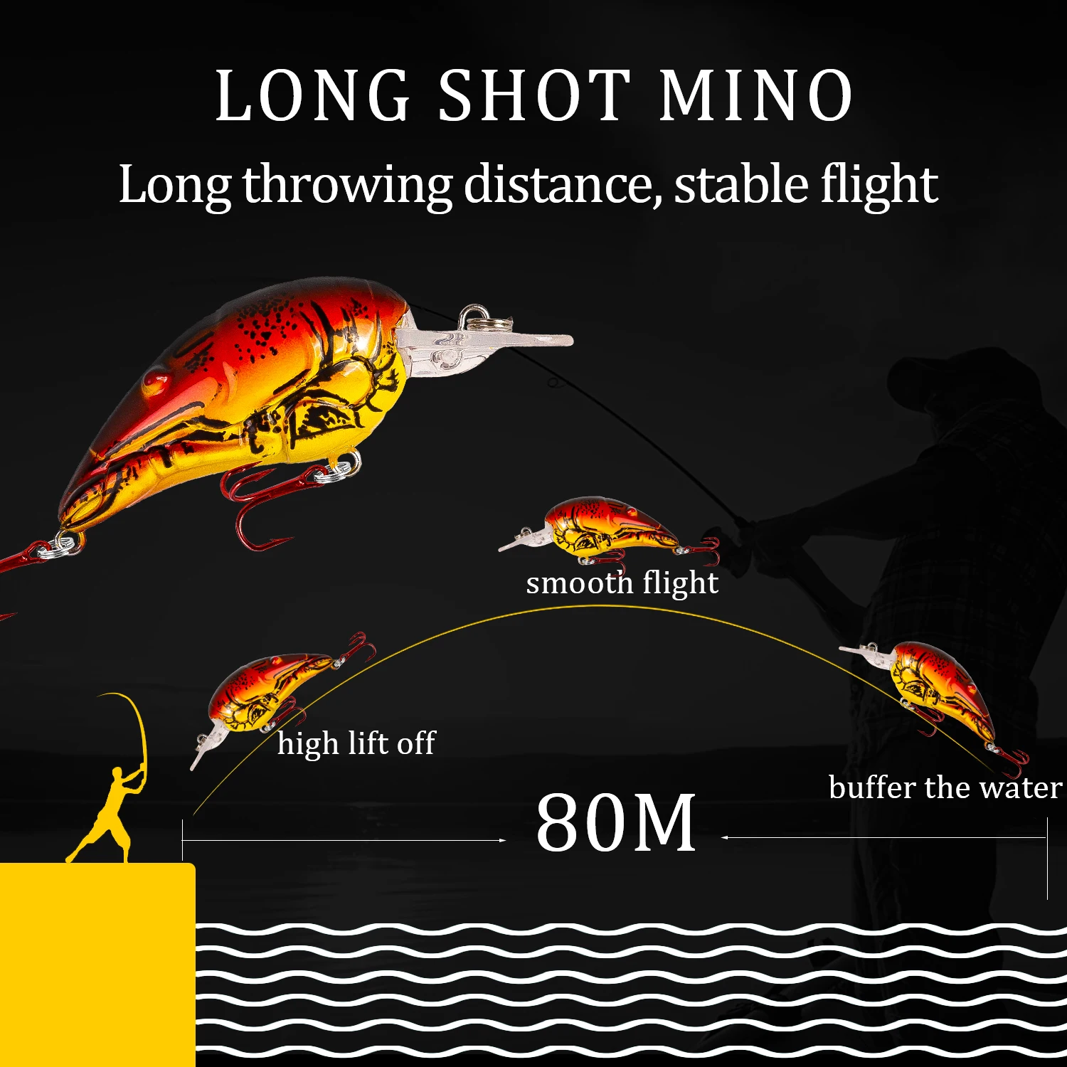 1Pcs Crank Fishing Lure 70mm 11.5g Laser 3D Shrimp Model Bait Swim bait  Minnows Bass lures Top water Wobblers Fishing tackle