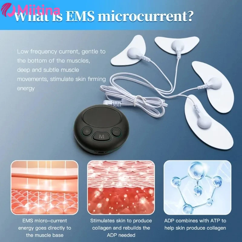 EMS facial massager low-frequency pulse crescent shaped beauty device V-shaped facial wrinkle removal muscles