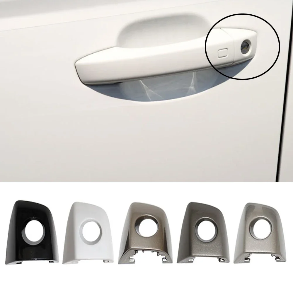 thumbnail interactive-video image 1 of Chrome Door Handle Key Hole Cover For Audi A6 A7 A8 - Front Left Side Replacement 1 of 13