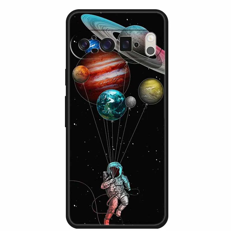 Space-Themed Soft Silicone TPU Phone Case - Astronaut Design