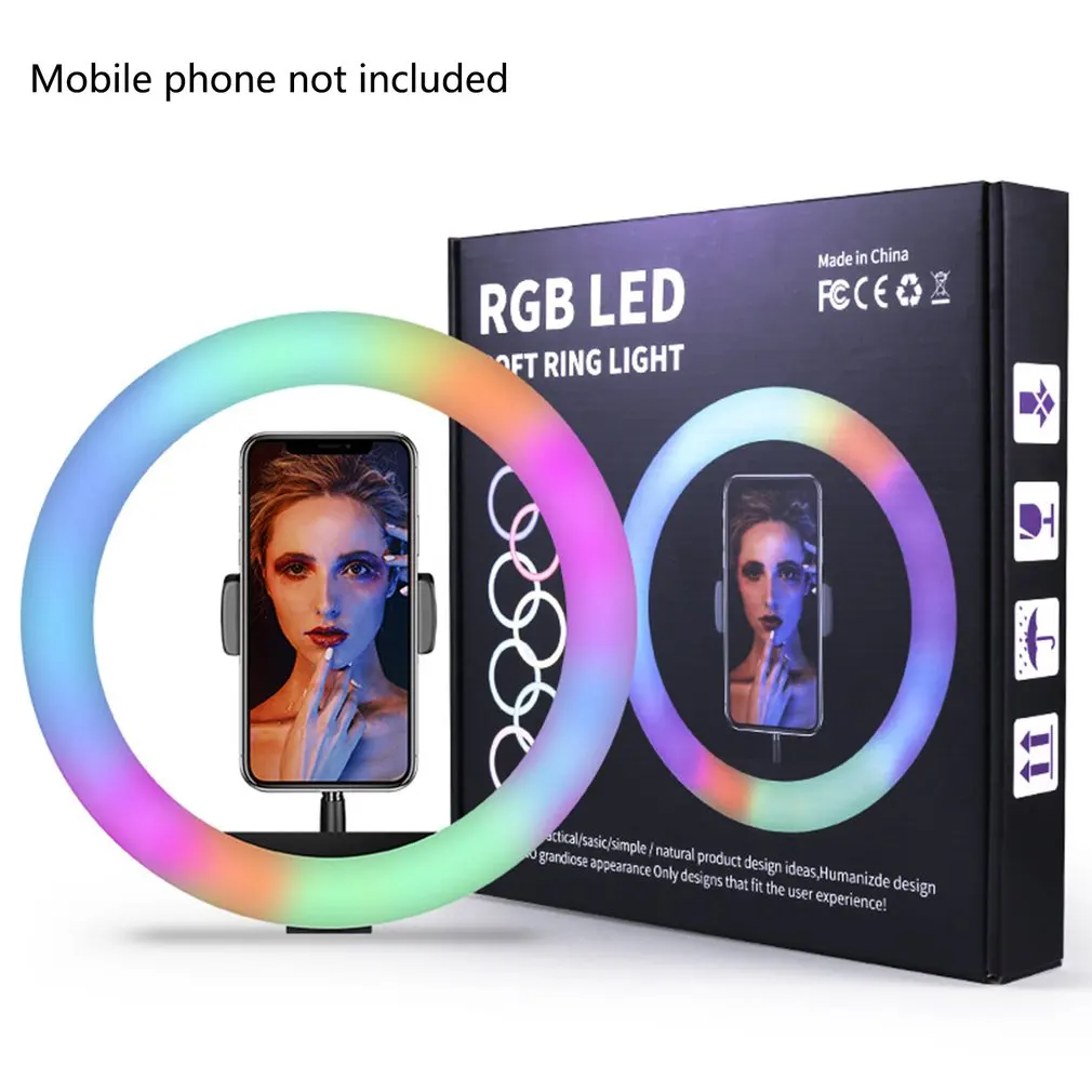 LED Ring Lamp RGB Seven Colors Fill-in Light Adjustable Brightness For Mobile Phone Live Streaming Video 1 LED Ring Lamp RGB Seven Colors Fill-in Light Adjustable Brightness For Mobile Phone Live Streaming Video 1